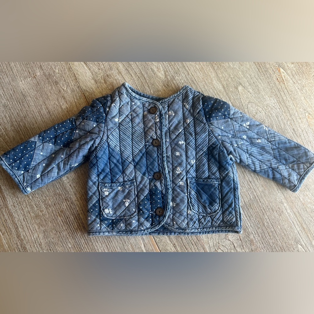 Gap denim quilted patchwork jacket